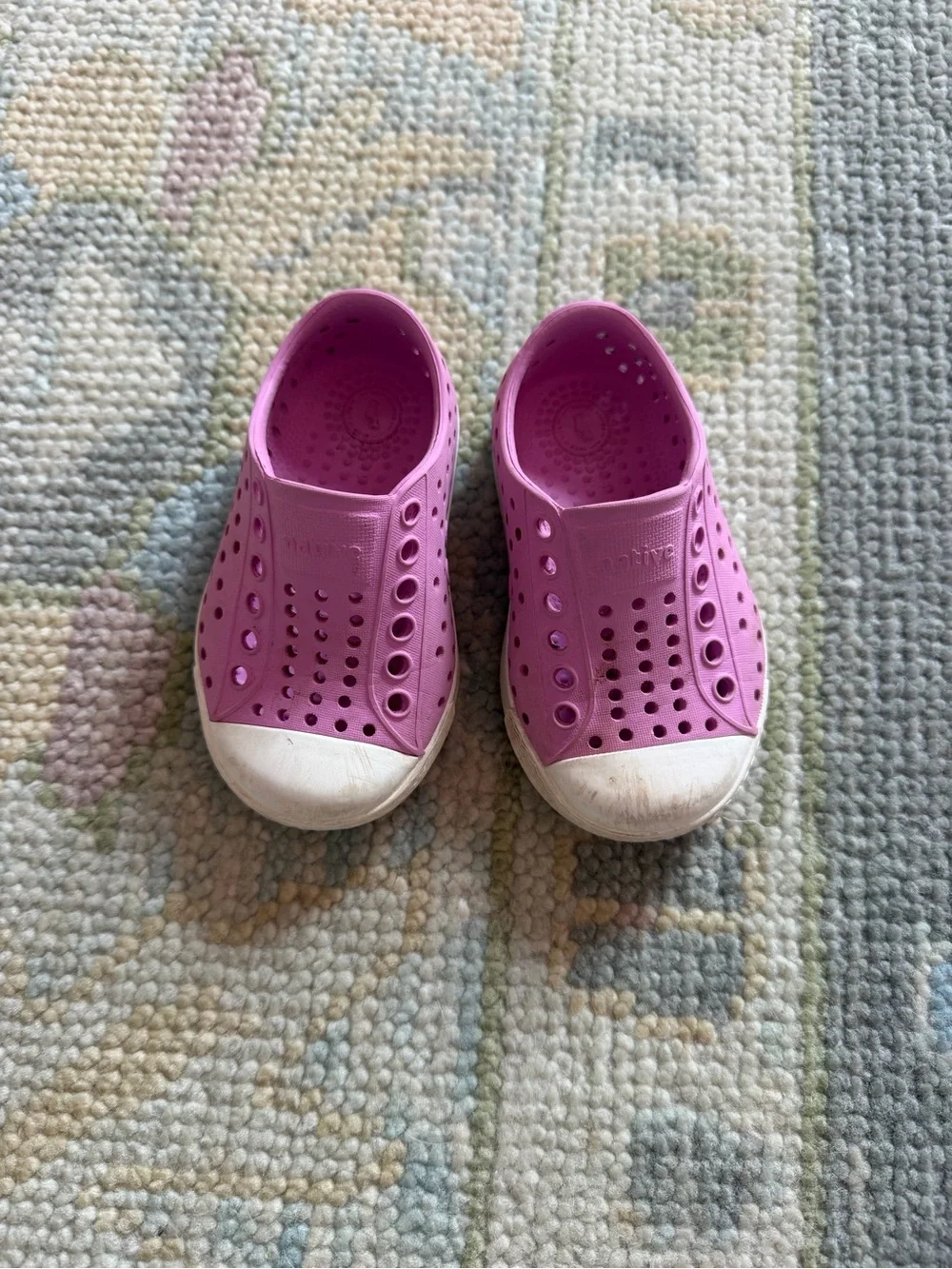 Native Kids Pink Slip-On Water Shoes with White Toe Cap